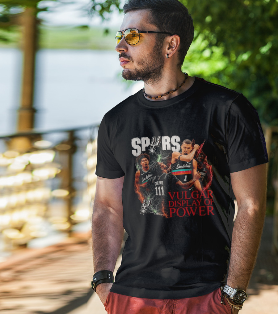 San Antonio Spurs Vulgar Display Of Power Basketball Team Action T-Shirt