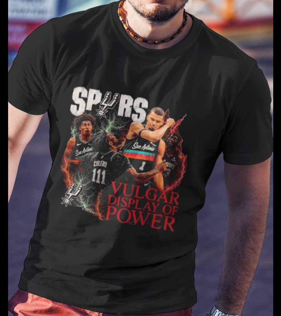 San Antonio Spurs Vulgar Display Of Power Basketball Team Action T-Shirt