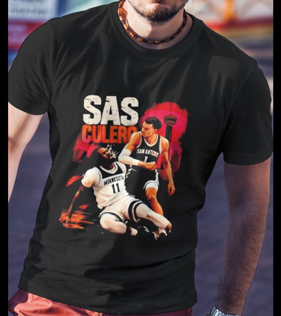 Sas Culero Victor Wembanyama Elbow Naz Reid Basketball 90s Style Retro Vintage 90s NBA T-Shirt
