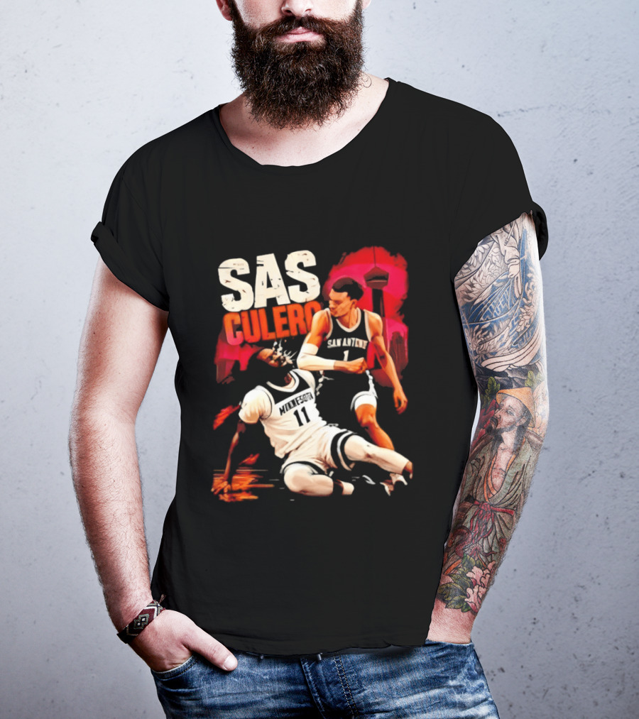 Sas Culero Victor Wembanyama Elbow Naz Reid Basketball 90s Style Retro Vintage 90s NBA T-Shirt