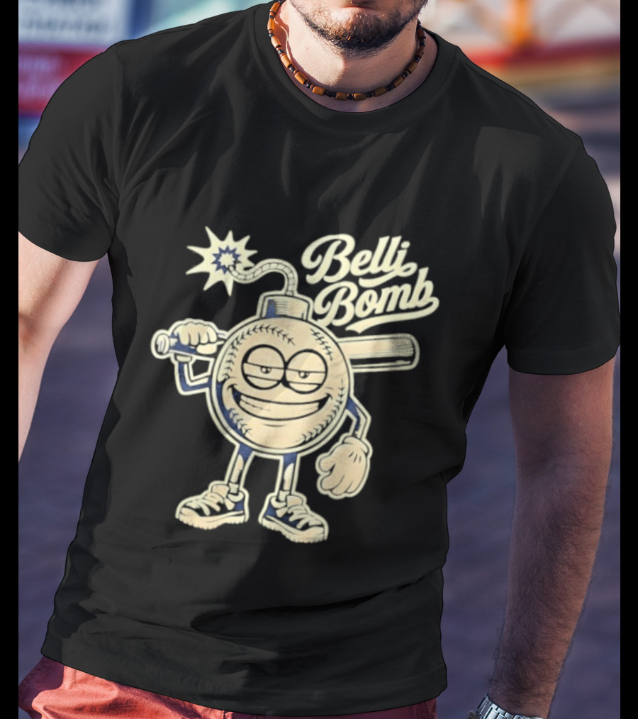 Belli Bomb Baseball Cartoon Bat T-Shirt