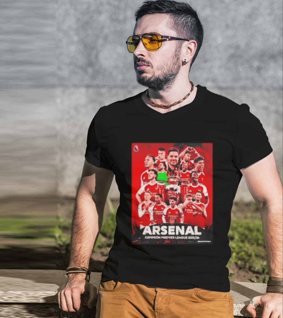 Arsenal Campeón Premier League 2025 2026 Team Players Celebration T-Shirt