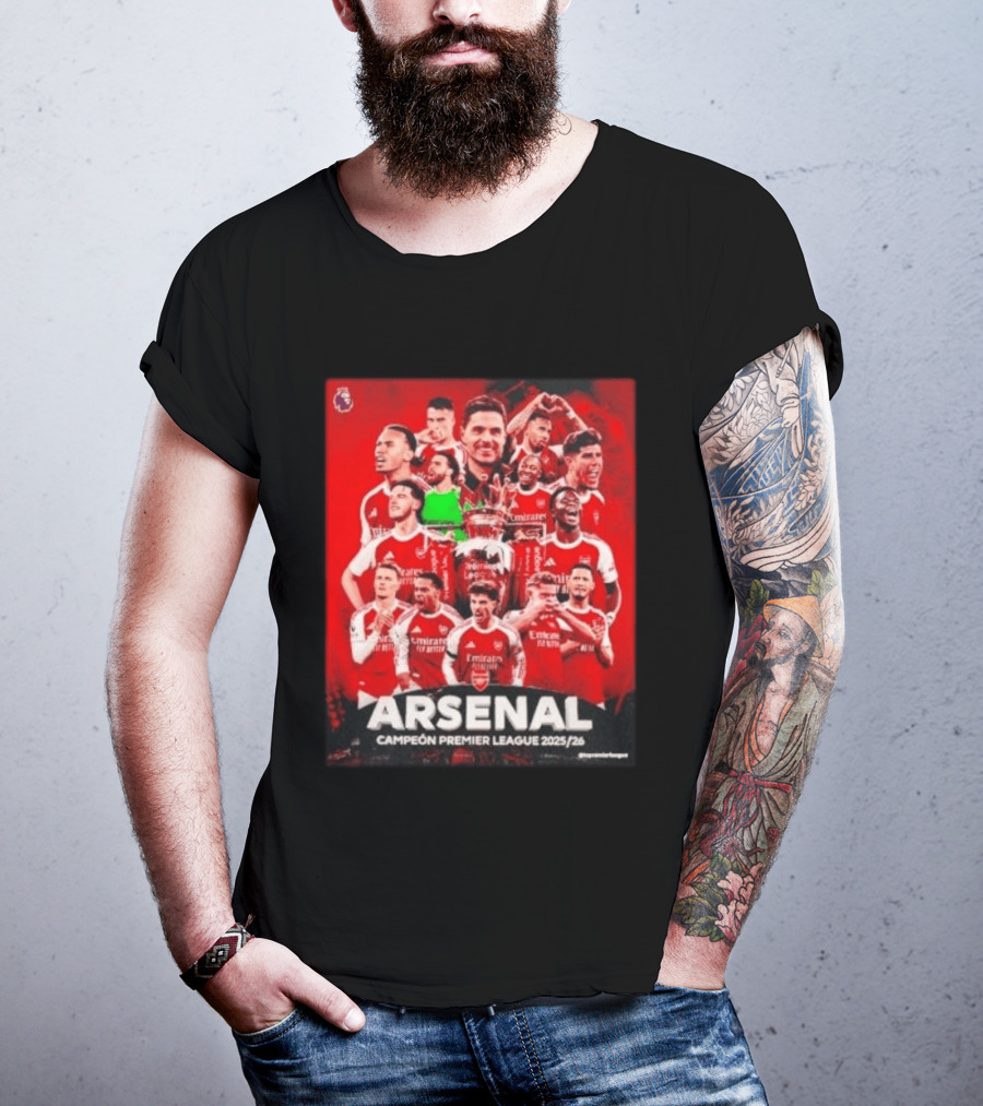Arsenal Campeón Premier League 2025 2026 Team Players Celebration T-Shirt