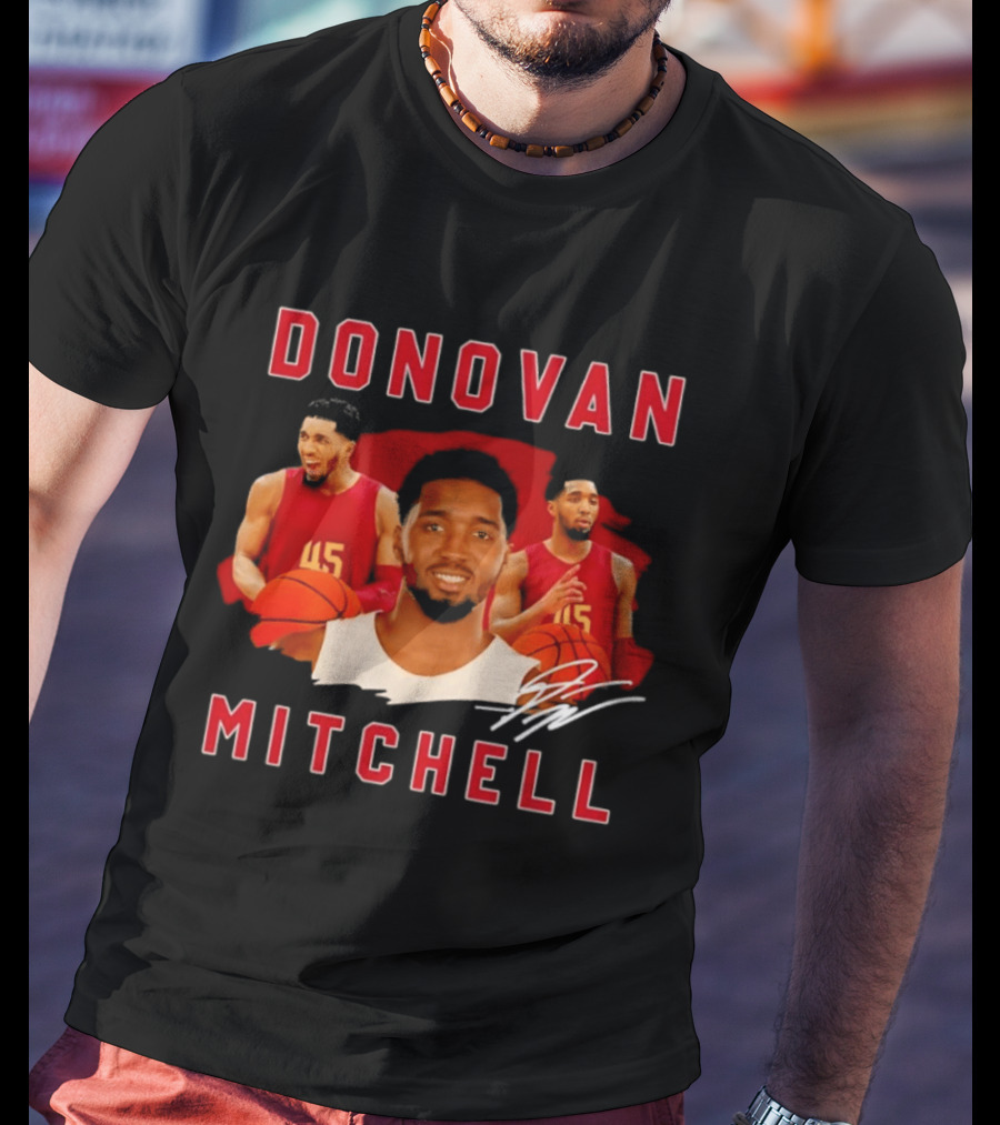 Donovan Mitchell Cleveland Basketball 45 Signature T-Shirt