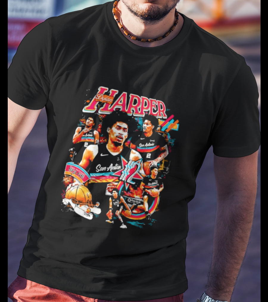 Dylan Harper San Antonio Spurs Basketball Number 2 T-Shirt