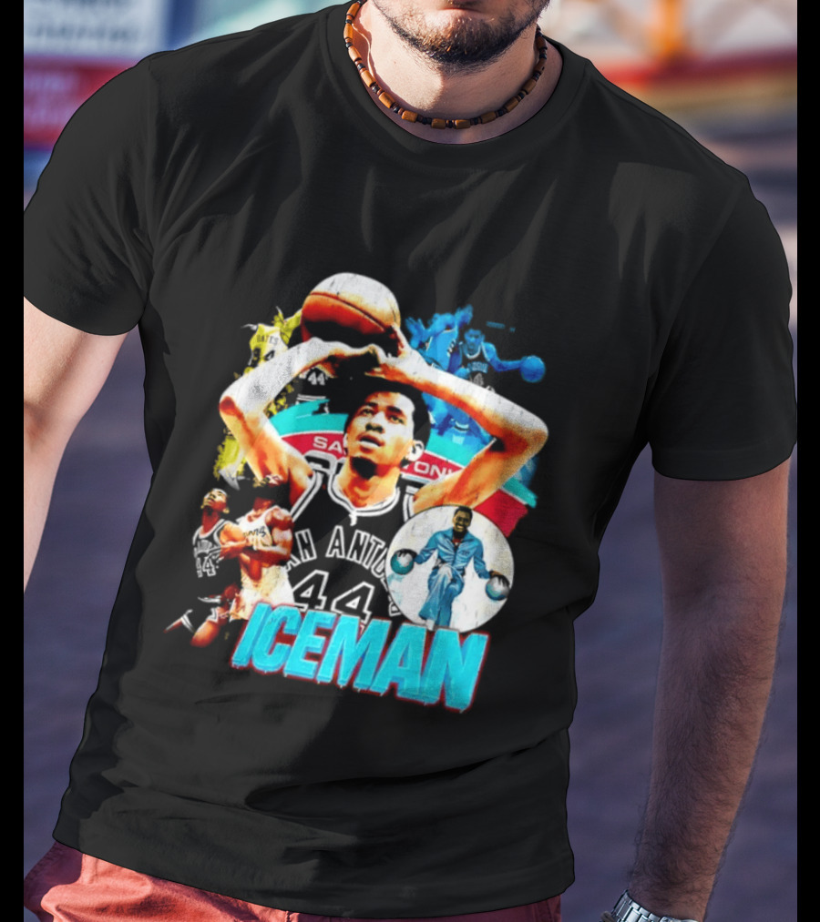 George Gervin Iceman San Antonio Spurs 44 Basketball Legend T-Shirt