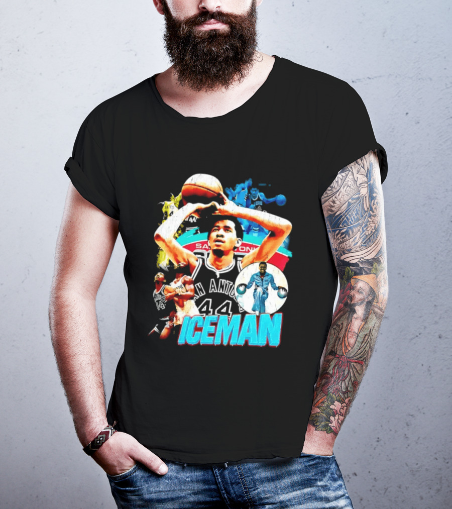 George Gervin Iceman San Antonio Spurs 44 Basketball Legend T-Shirt