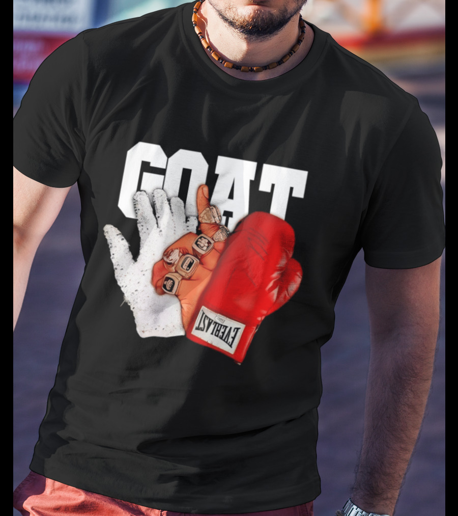 GOAT Michael Jordan Mike Tyson Chicago Bulls 23 Jackson Glove T-Shirt