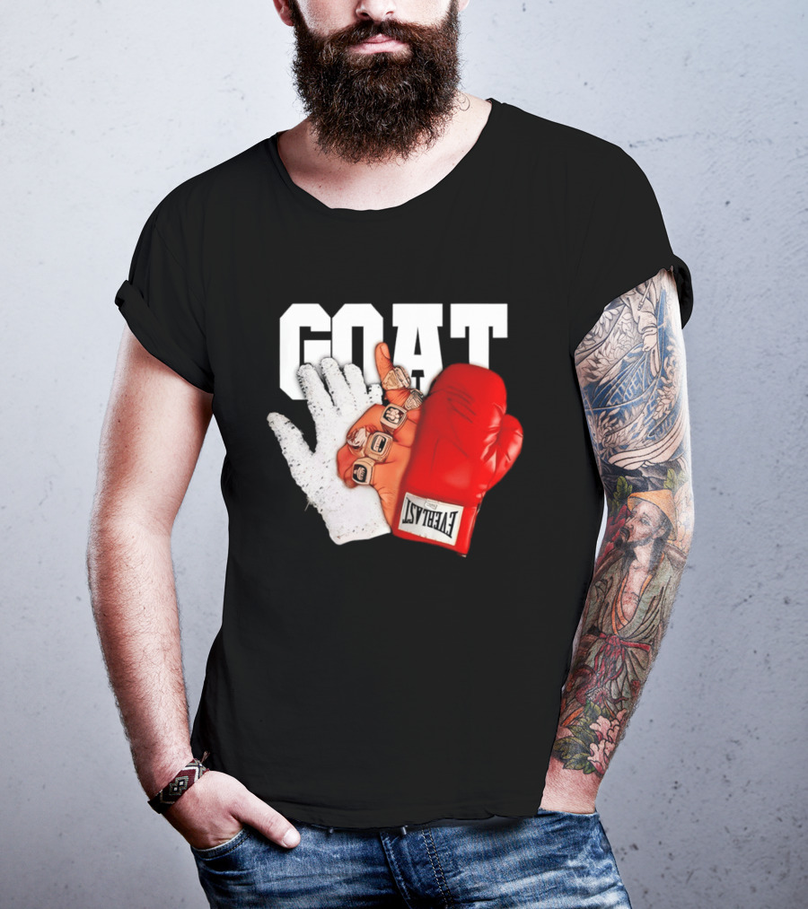 GOAT Michael Jordan Mike Tyson Chicago Bulls 23 Jackson Glove T-Shirt