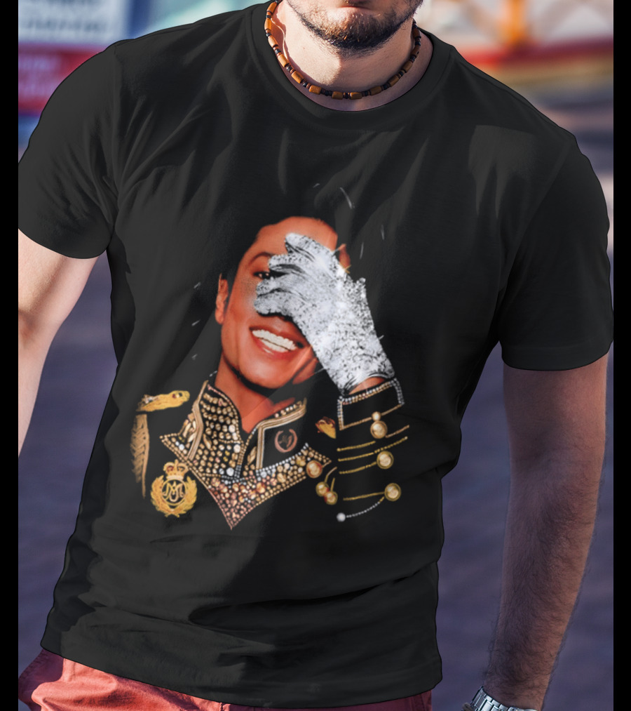 Jackson Drake Iceman King Of Pop Diamond Glove 2026 Gold Embellished Uniform T-Shirt