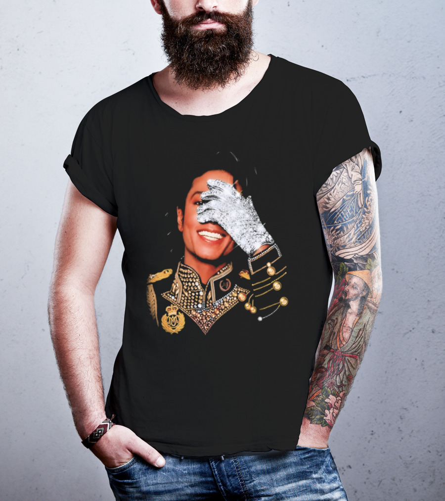 Jackson Drake Iceman King Of Pop Diamond Glove 2026 Gold Embellished Uniform T-Shirt