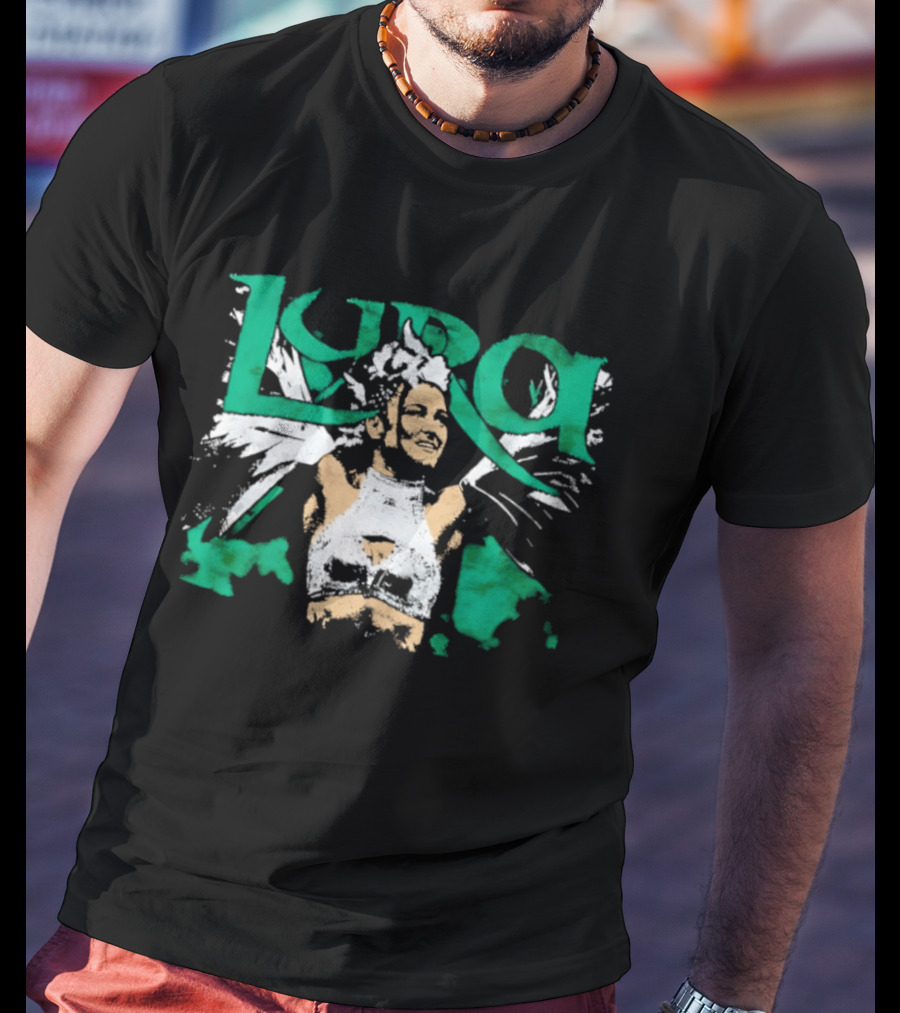 Lyra Valkyria WWE Wrestling White Outfit Green Accents T-Shirt