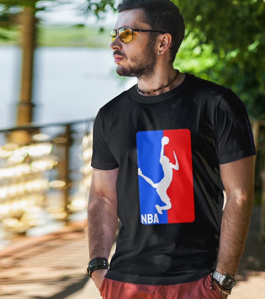 NBA Basketball 2026 Dunk Silhouette Red Blue T-Shirt