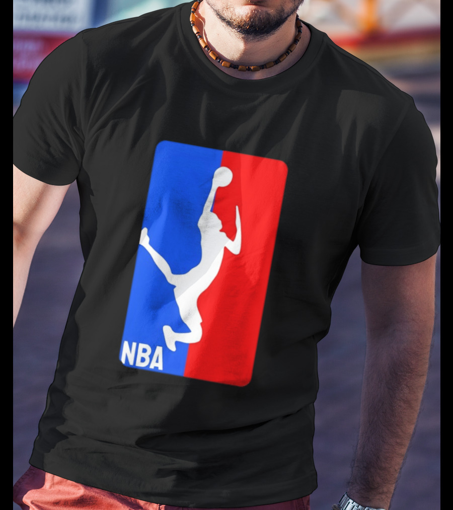 NBA Basketball 2026 Dunk Silhouette Red Blue T-Shirt