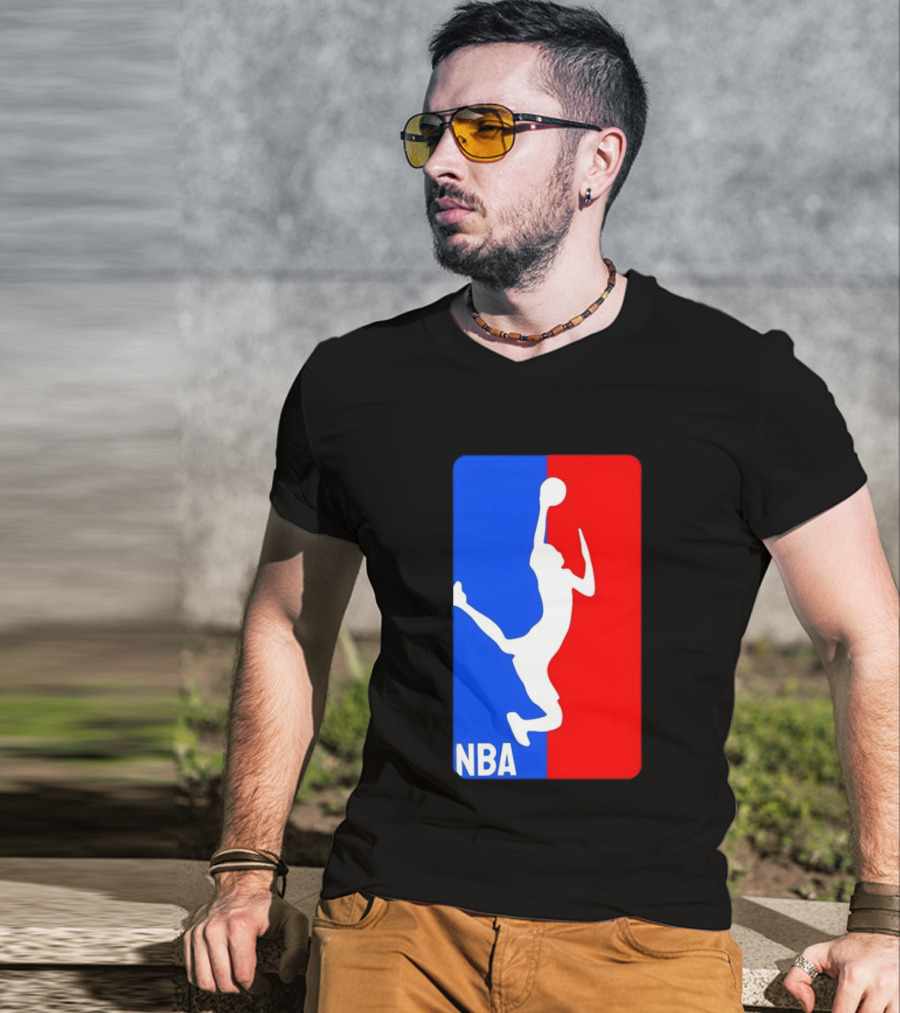 NBA Basketball 2026 Dunk Silhouette Red Blue T-Shirt