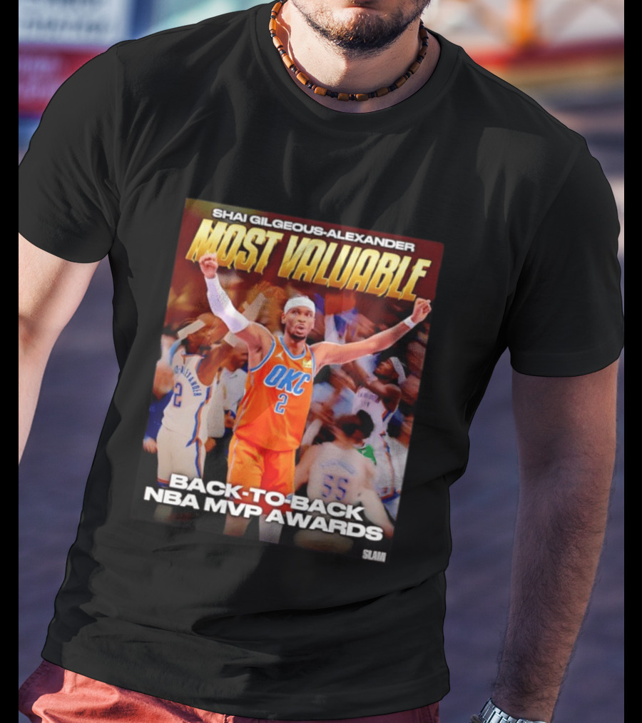 Shai Gilgeous Alexander Oklahoma City Thunder Most Valuable Back To Back NBA MVP Awards T-Shirt