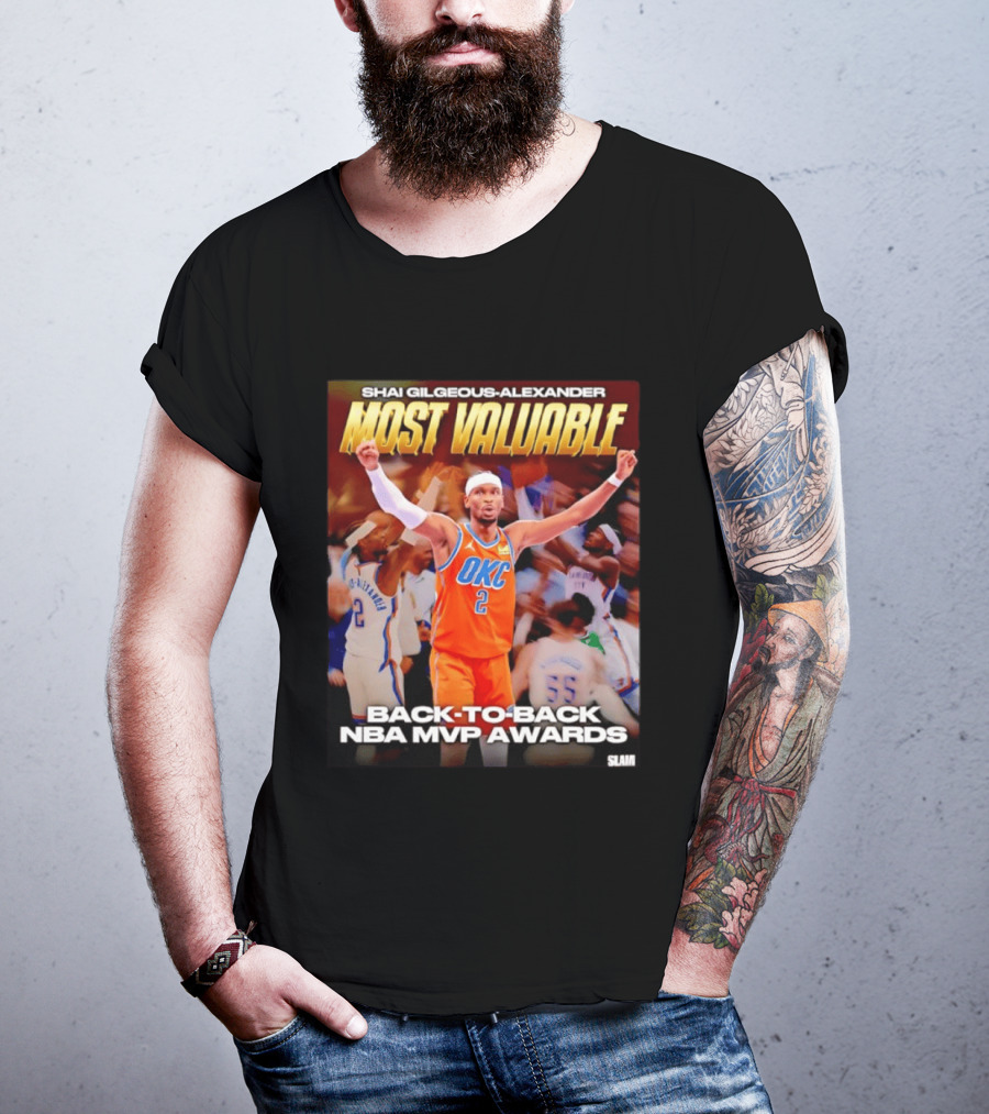 Shai Gilgeous Alexander Oklahoma City Thunder Most Valuable Back To Back NBA MVP Awards T-Shirt