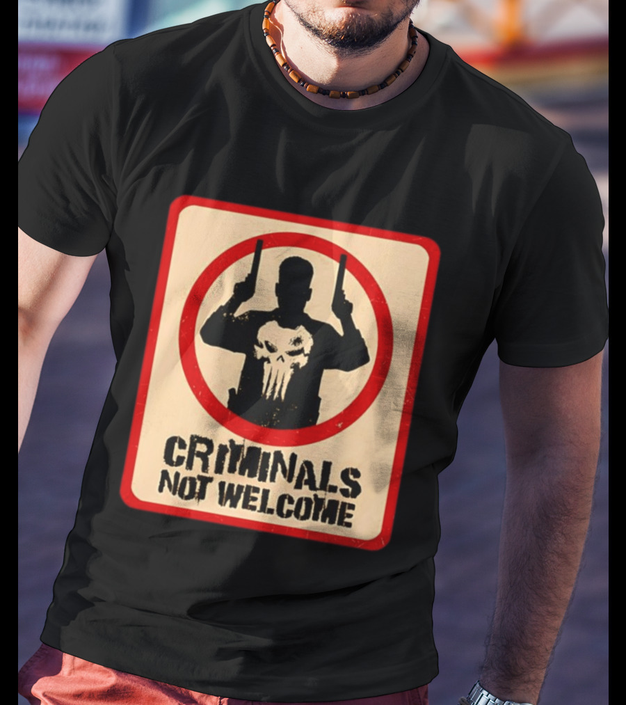 The Punisher Marvel Comics Criminals Not Welcome T-Shirt