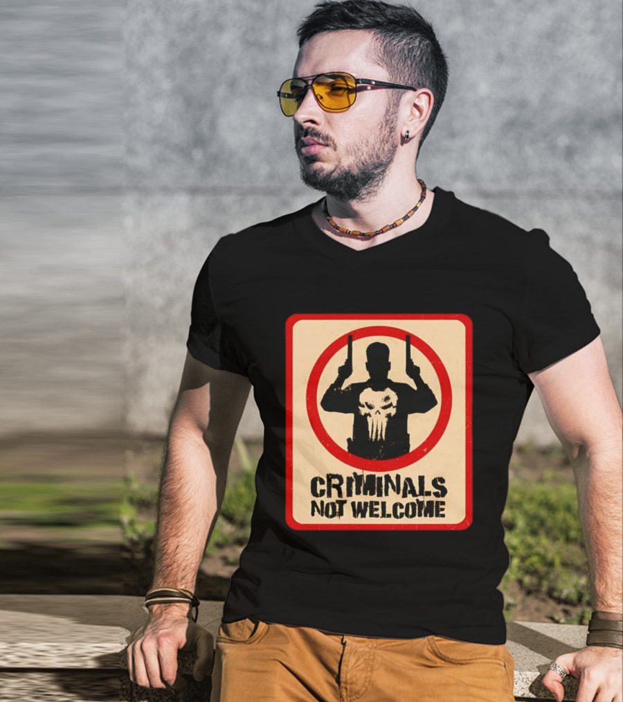 The Punisher Marvel Comics Criminals Not Welcome T-Shirt