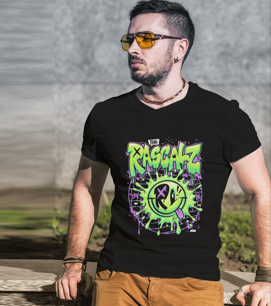 The Rascalz Dripping Neon Smiley X Eyes T-Shirt