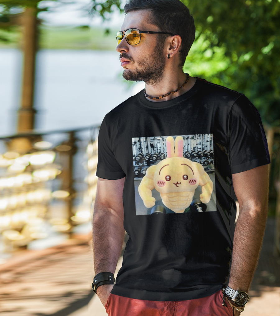 Usagi Muscle Chiikawa Buff Bunny Plush Toy T-Shirt