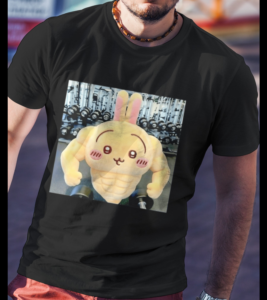Usagi Muscle Chiikawa Buff Bunny Plush Toy T-Shirt