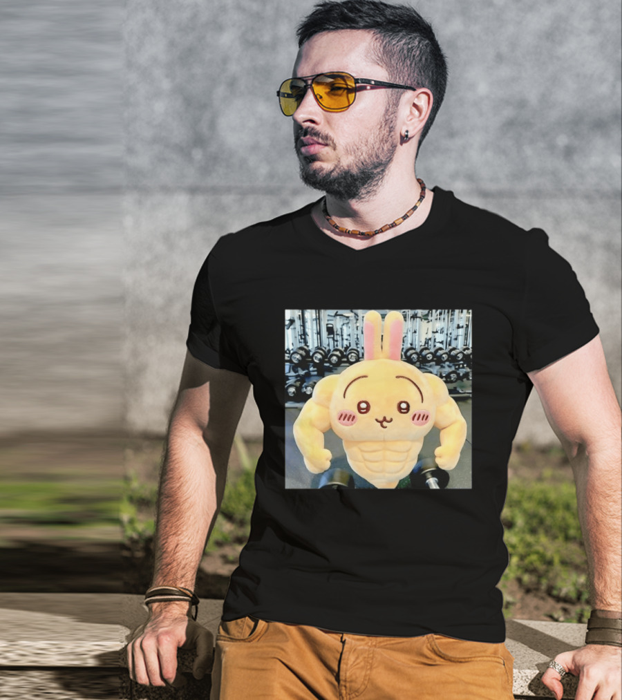 Usagi Muscle Chiikawa Buff Bunny Plush Toy T-Shirt