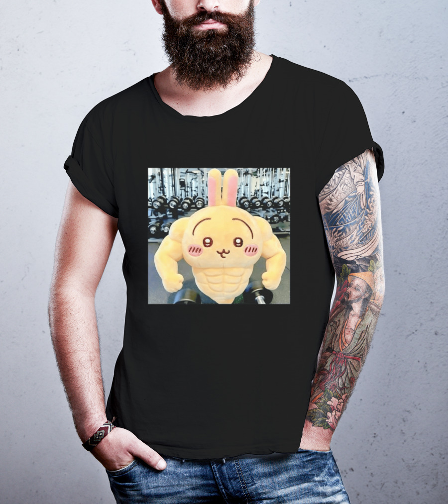 Usagi Muscle Chiikawa Buff Bunny Plush Toy T-Shirt
