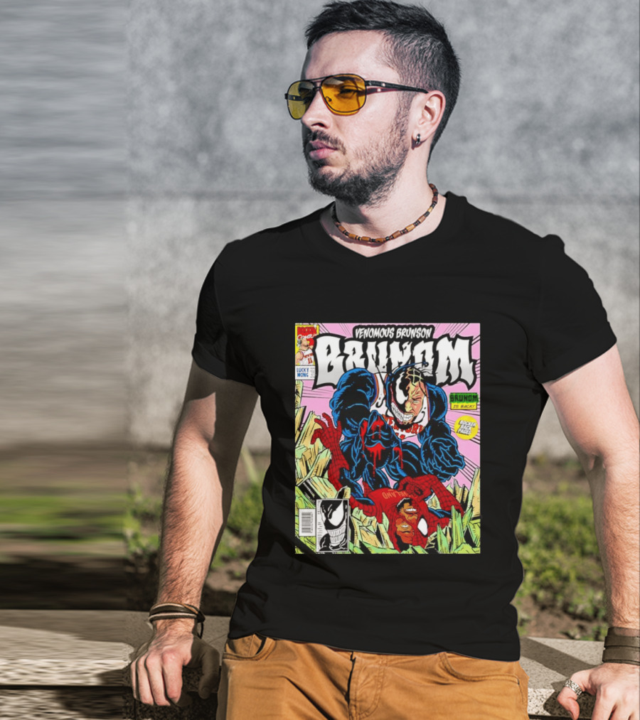 Venomous Brunson Venom X Jalen Brunson Marvel Comic Brunes Back Cover Price T-Shirt