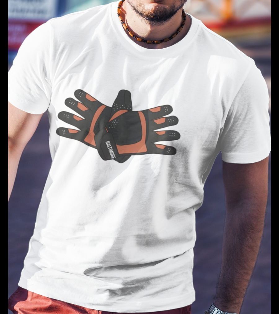 Baltimore Orioles Flapping Wings Baseball Gloves T-Shirt