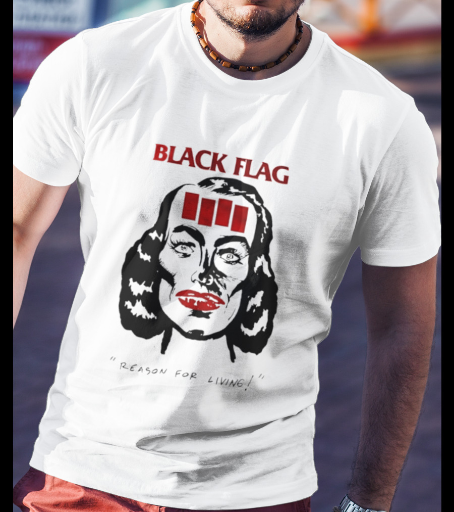 Black Flag Reason For Living Rare 80s T-Shirt