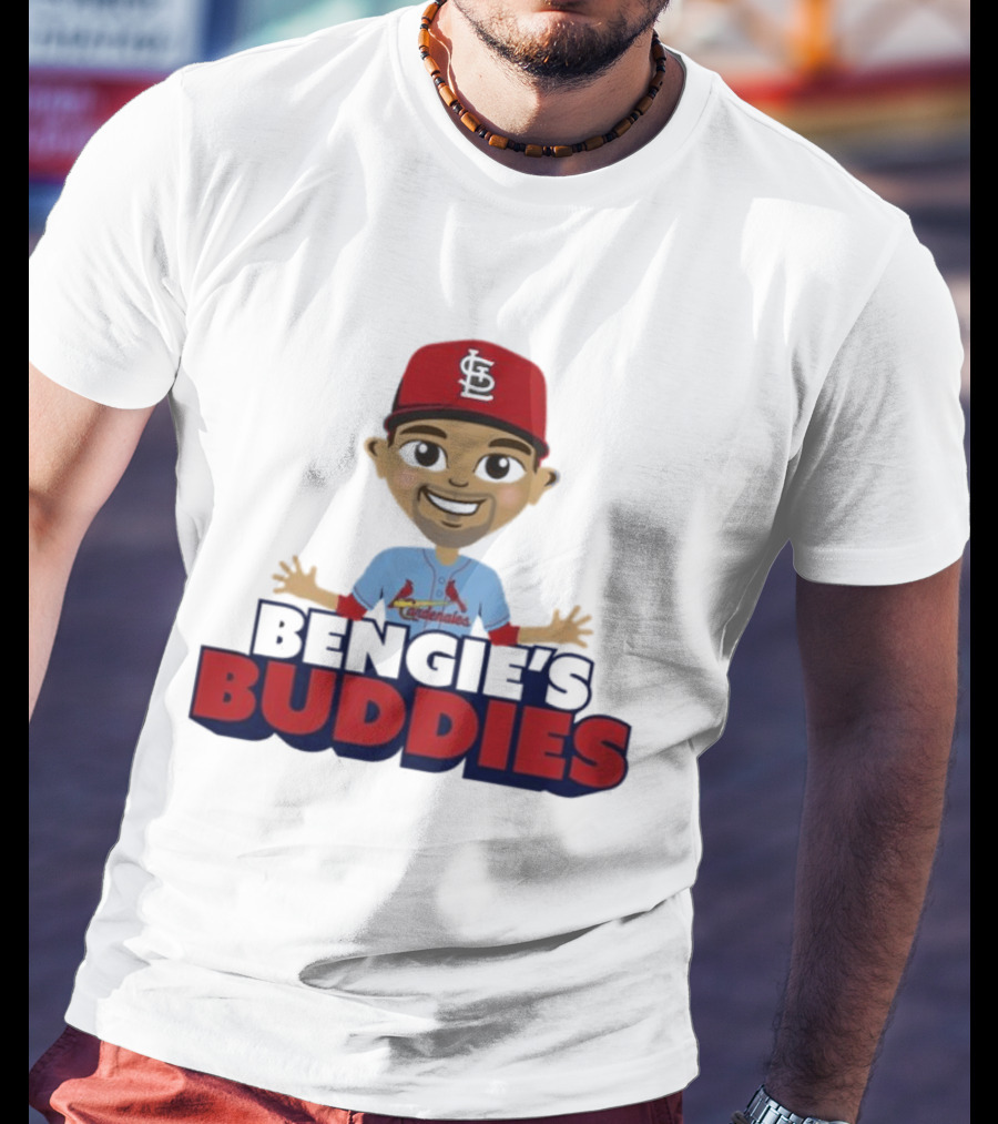 Bengie's Buddies Cardenales StL Baseball Red Cap T-Shirt