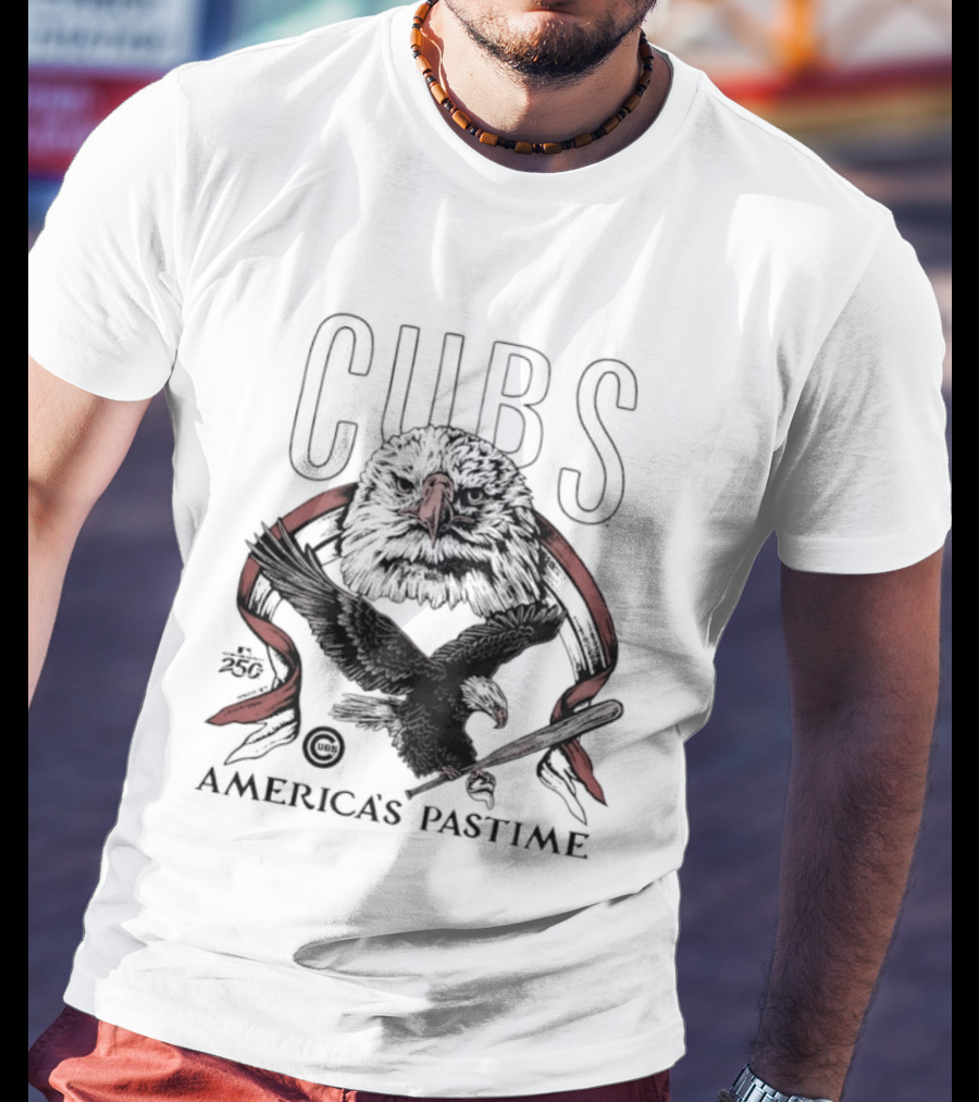 Chicago Cubs America's Pastime Bald Eagle Celebration 250th T-Shirt