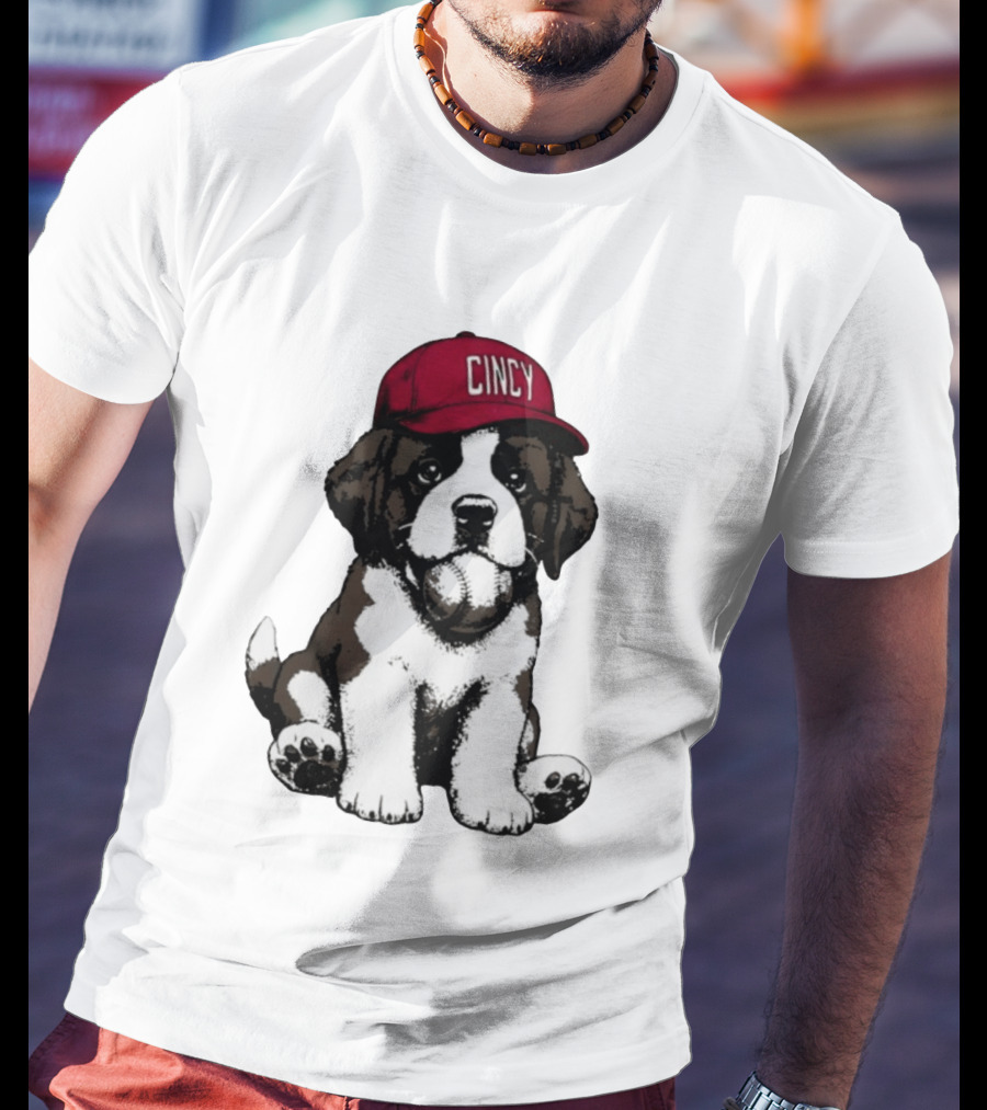 Cincy Schottzie Dog Stuffy Cincinnati Red Baseball T-Shirt