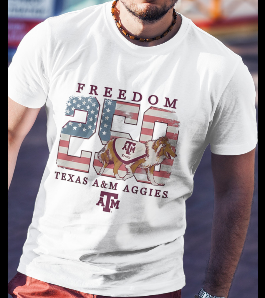 Texas A&M Aggies Freedom Reveille 250th Celebration T-Shirt