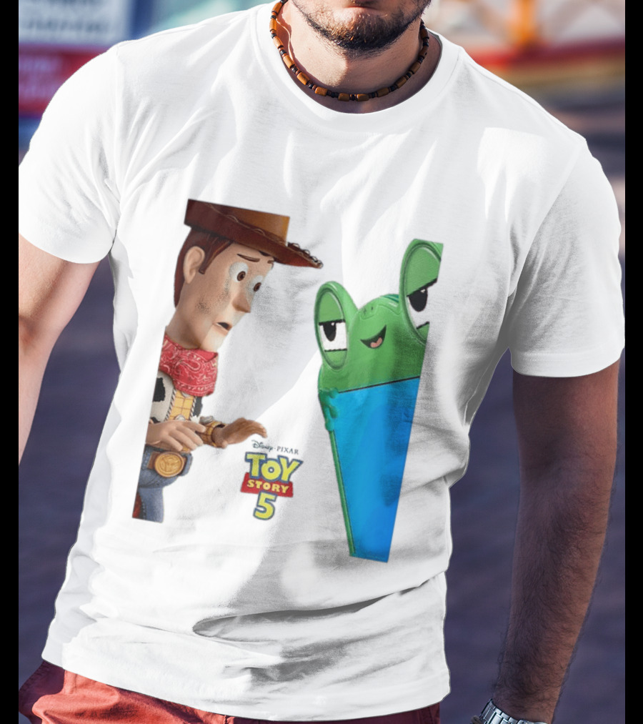 Toy Story 5 Woody And Animated Frog Encounter T-Shirt