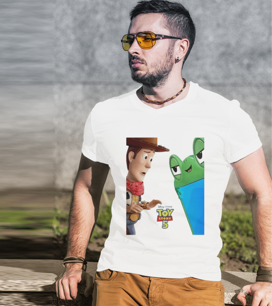 Toy Story 5 Woody And Animated Frog Encounter T-Shirt