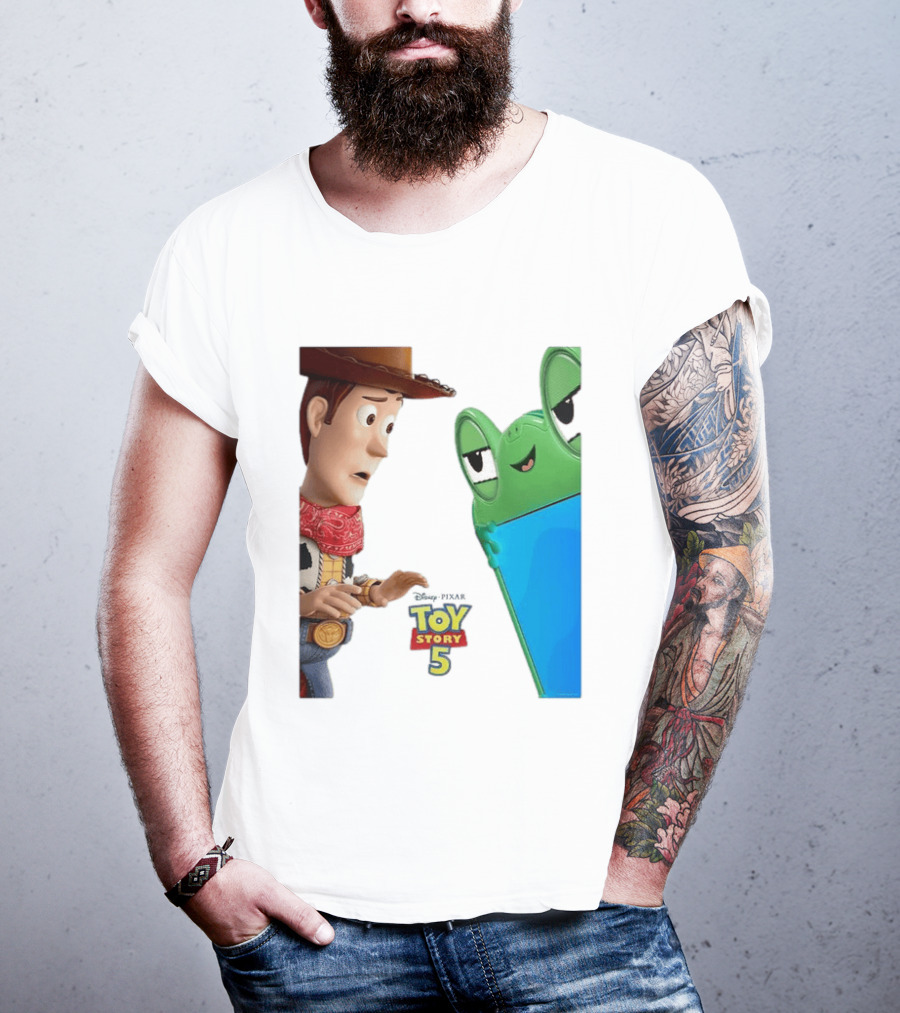 Toy Story 5 Woody And Animated Frog Encounter T-Shirt