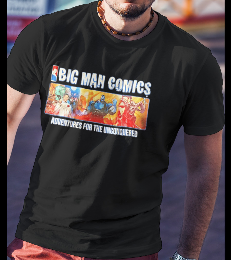 Big Man Comics Adventures For The Unconquered NBA Style Heroes T-Shirt