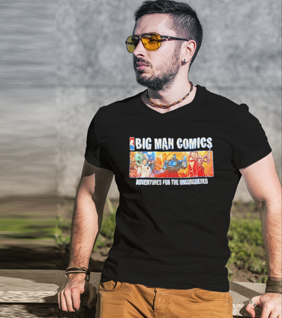 Big Man Comics Adventures For The Unconquered NBA Style Heroes T-Shirt
