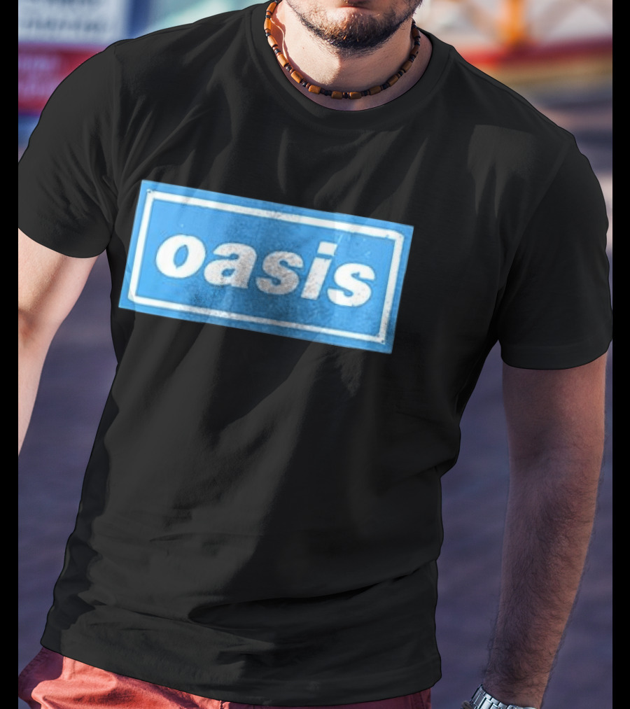 Oasis Vintage Blue Distressed Box T-Shirt