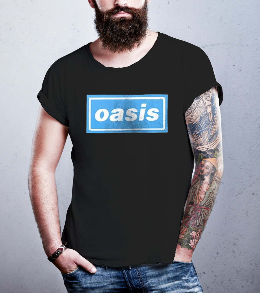 Oasis Vintage Blue Distressed Box T-Shirt