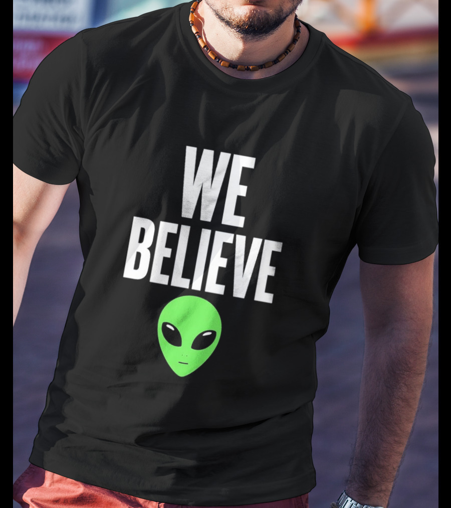 We Believe Alien Green Head Basketball Fans Go Spurs Go T-Shirt