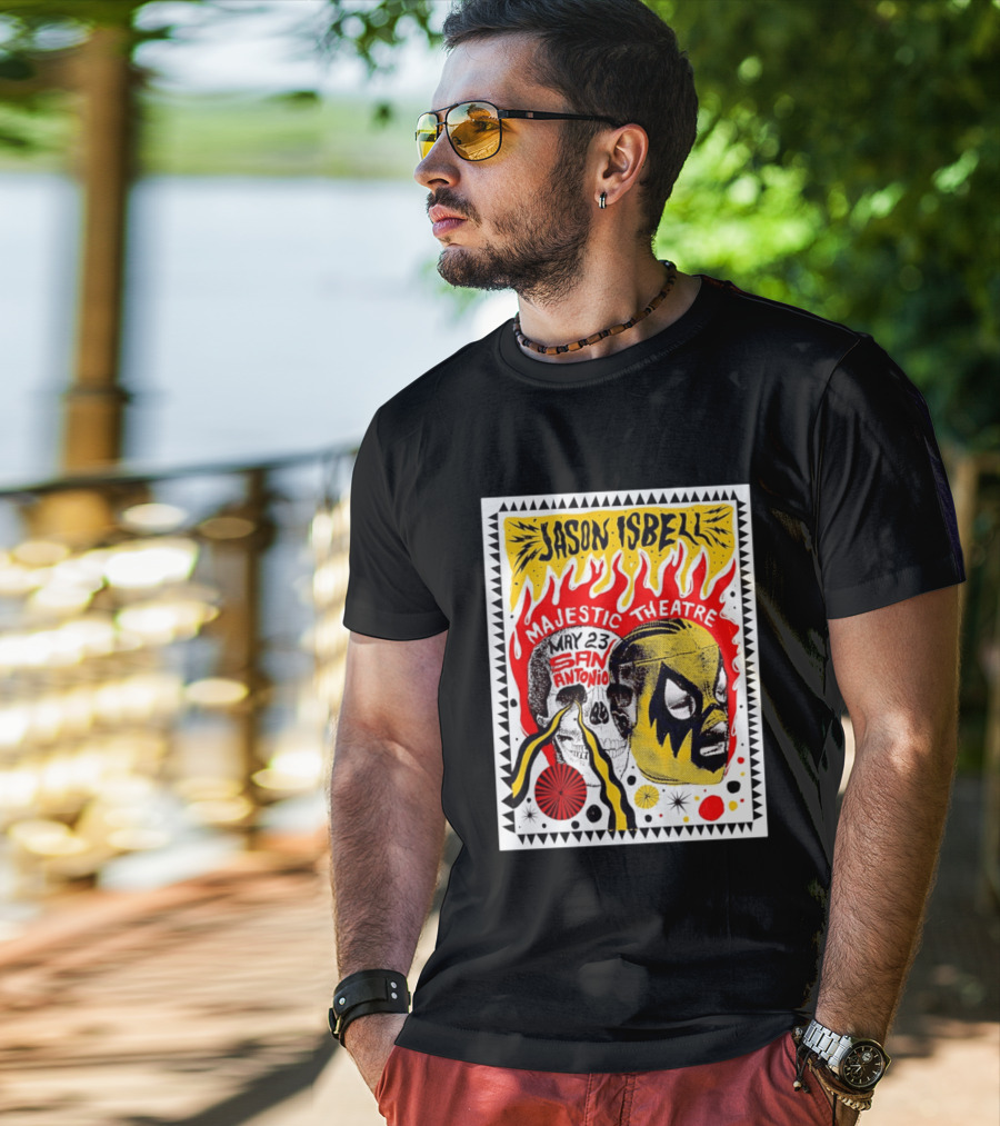 Jason Isbell May 23 San Antonio Majestic Theatre Skull And Mask T-Shirt