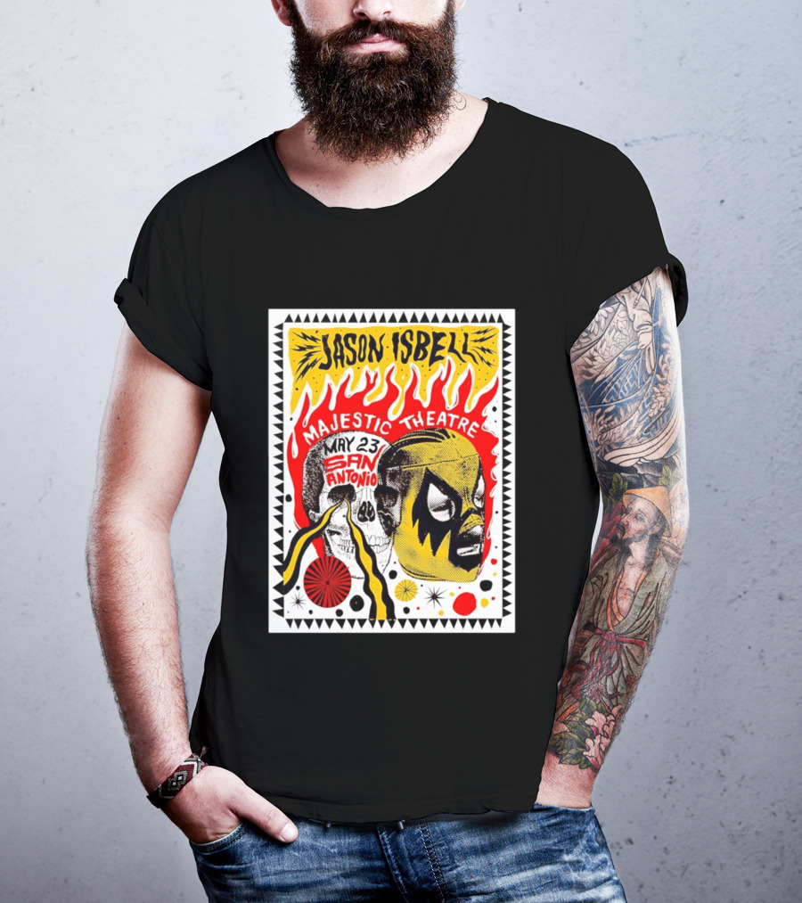 Jason Isbell May 23 San Antonio Majestic Theatre Skull And Mask T-Shirt