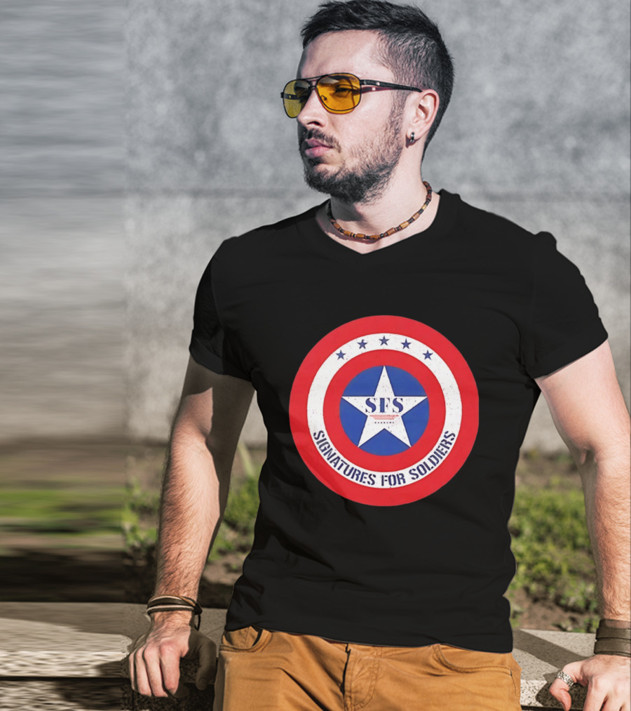 Signatures For Soldiers SFS Captain America Star Shield T-Shirt