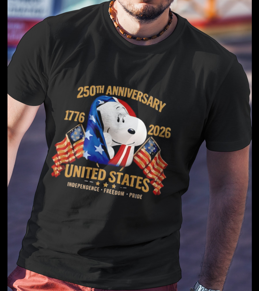 Snoopy 250th Anniversary United States 1776 2026 Independence Freedom Pride T-Shirt