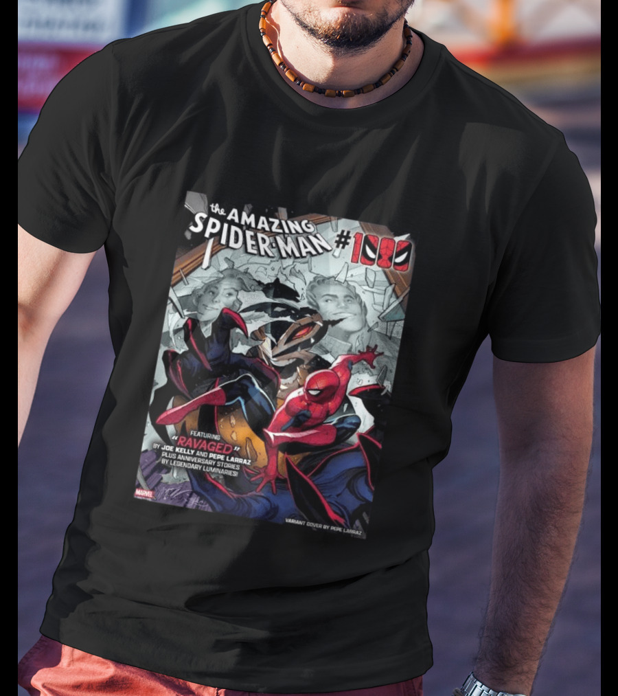 The Amazing Spider Man 1000 Featuring Ravaged By Joe Kelly Pepe Larraz Plus Anniversary Stories Marvel Variant Cover T-Shirt
