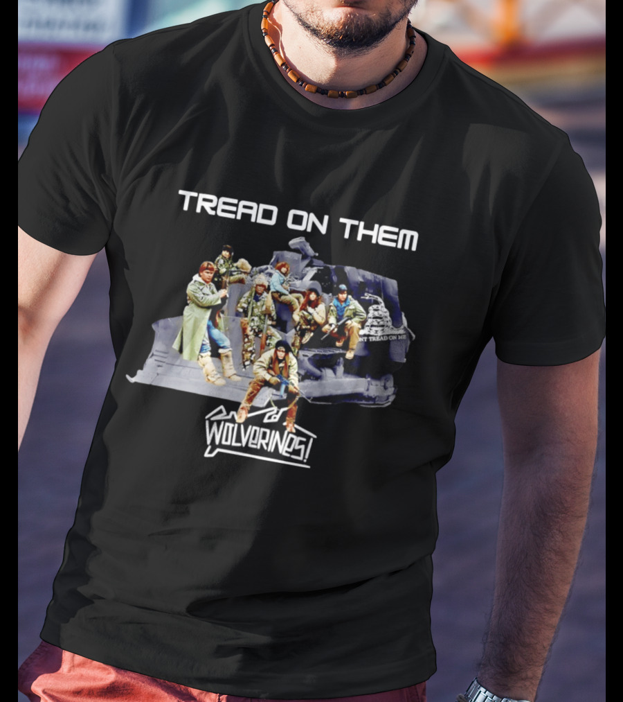 Tread On Them Wolverines Don't Tread On Me Helicopter Scene T-Shirt