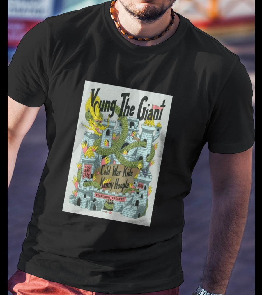 Young The Giant Aug 2 2026 Starlight Theatre Kansas City MO Cold War Kids KennyHoopla Dragon Castle T-Shirt